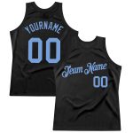 Custom Black Light Blue Basketball Jersey - Personalized Throwback Style Personalized Black Light Blue Throwback Basketball