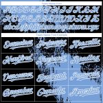 Personalized 3D Abstract Brush Stroke Baseball Jersey in Black Light Blue White Personalized Black Light Blue-White 3D Abstract