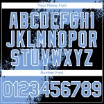 Custom Name and Number Personalized 3D Abstract Brush Stroke Baseball Jersey - Black Light Blue-White Design Personalized