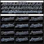 Customizable 3D Abstract Glittering Dot Baseball Jersey | Personalized Black Light Blue-White Team Jersey with Name & Number