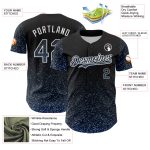 Customizable 3D Abstract Glittering Dot Baseball Jersey | Personalized Black Light Blue-White Team Jersey with Name & Number