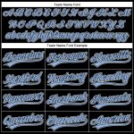 Custom 3D Baseball Jersey with Personalized Name and Number - Authentic Black Light Blue-White Design Personalized Black
