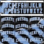Custom Basketball Jersey with 3D Torn Paper Design - Personalized Black Light Blue & White - Custom Name & Number Personalized