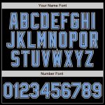 Custom Gradient Baseball Jersey - Personalized Black Light Blue-White Team Jersey with Name & Number Personalized Black Light