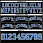 Custom Name Number Basketball Shorts - Personalized Authentic Throwback Black Light Blue-White Design Personalized Black