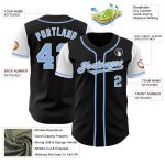Custom Two Tone Baseball Jersey - Personalized Black Light Blue White - Team Name & Number Personalized Black Light Blue-White