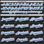 Custom Two Tone Baseball Jersey - Personalized Black Light Blue White - Team Name & Number Personalized Black Light Blue-White