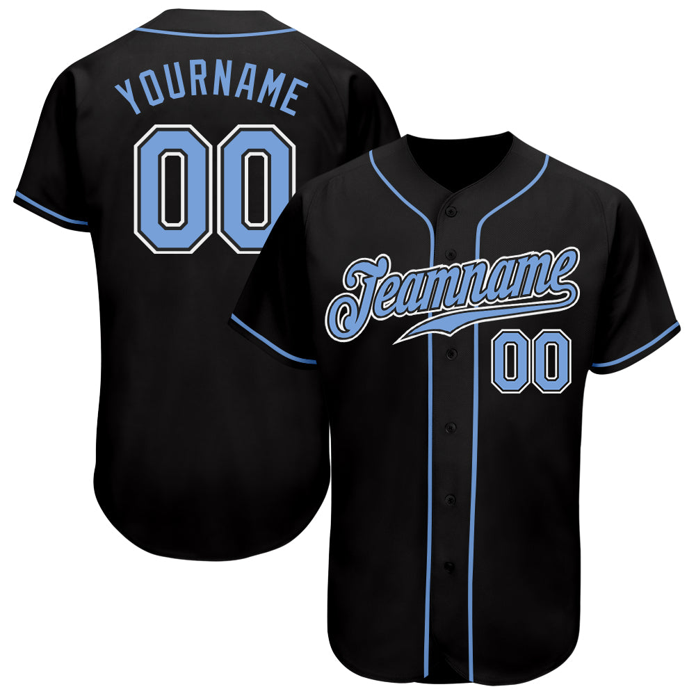 Personalized Light Blue and White Baseball Jersey for Men and Women Personalized Black Light Blue-White Baseball Jersey 2