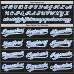 Personalized Black and Light Blue Baseball Jersey Custom 3 for Men and Women Personalized Black Light Blue-White Baseball
