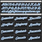 Personalized Black and Light Blue Baseball Jersey for Men and Women Personalized Black Light Blue-White Baseball Jersey