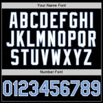 Custom Name and Number Black Light Blue-White Two Tone Bomber Varsity Hoodie Jacket Personalized Black Light Blue-White Bomber