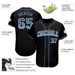 Personalized Black Light Blue White Drift Fashion Baseball Jersey for Men Personalized Black Light Blue-White Drift Fashion