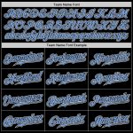 Custom Gradient Baseball Jersey in Black Light Blue and White Personalized Black Light Blue-White Gradient Fashion Baseball
