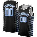 Custom Name and Number Personalized Black Light Blue-White Halftone Basketball Jersey - Authentic City Edition Mens Jersey