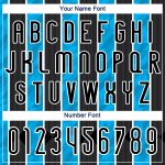 Custom Volleyball Uniform Jersey with Personalized Name and Number - Black Light Blue-White Lines Sublimation Design Personalized