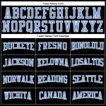 Custom Name and Number Long Sleeve T-Shirt - Personalized Black and Light Blue Performance Tee Personalized Black Light Blue-White