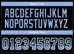 Custom Black Light Blue White Mesh Drift Fashion Football Jersey with Personalized Name and Number Personalized Black Light