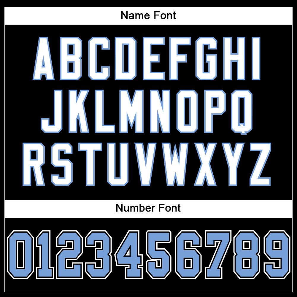 Personalized Black Light Blue and White Football Jersey for Men, Custom Mesh Style Personalized Black Light Blue-White Mesh - Image 4