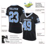 Personalized Black Light Blue White Mesh Football Jersey - Custom Throwback Style Personalized Black Light Blue-White Mesh