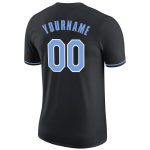 Personalized Performance T-Shirt in Black Light Blue and White Color Personalized Black Light Blue-White Performance T-Shirt