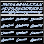 Custom Team Name Number Performance T-Shirt Black Light Blue White Personalized for Sports Personalized Black Light Blue-White
