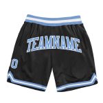 Personalized Black Light Blue White Basketball Shorts for Men - Throwback Style 2 Personalized Black Light Blue-White Throwback