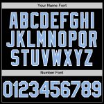 Personalized Unisex Softball Jersey Black Light Blue-White Two-Button Design Personalized Black Light Blue-White Two-Button