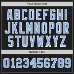 Personalized Black Light Blue White Baseball Jersey Two Tone Design Personalized Black Light Blue-White Two Tone Baseball