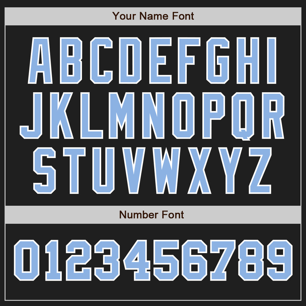 Personalized Black Light Blue White Baseball Jersey Two Tone Design Personalized Black Light Blue-White Two Tone Baseball - Image 5