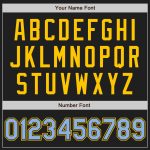 Custom Personalized Black Light Blue Yellow Baseball Jersey with Authentic Raglan Sleeves, Team Name and Number Personalized