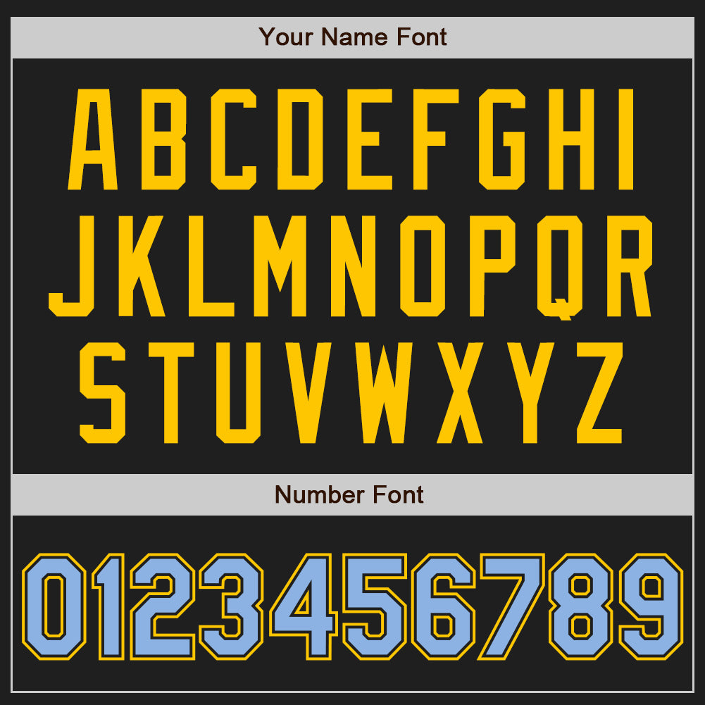 Personalized Black Light Blue-Yellow Authentic Raglan Sleeves Baseball Jersey Team Custom Name and Number Custom Personalized Black Light Blue Yellow Baseball Jersey with Authentic Raglan Sleeves, Team Name and Number Personalized - Image 5