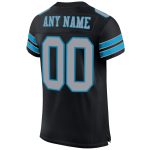 Custom Personalized Football Jersey - Black Light Gray Panther Blue Mesh with Custom Name and Number Personalized Black Light