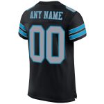 Personalized Black and Gray Panther Blue Mesh Football Jersey for Kids and Adults Personalized Black Light Gray-Panther Blue