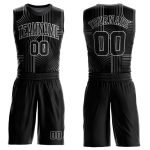 Custom Name Number Basketball Jersey Sublimation Tracksuit Black Light Gray Round Neck Personalized Black Light Gray Tracks