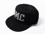 Personalized Adjustable Snapback Hat Black Light Gray White Stitched Design Personalized Black Light Gray-White Stitched
