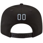 Custom Name and Number Snapback Hat - Personalized Adjustable Black Light Gray-White Stitched Cap Personalized Black Light