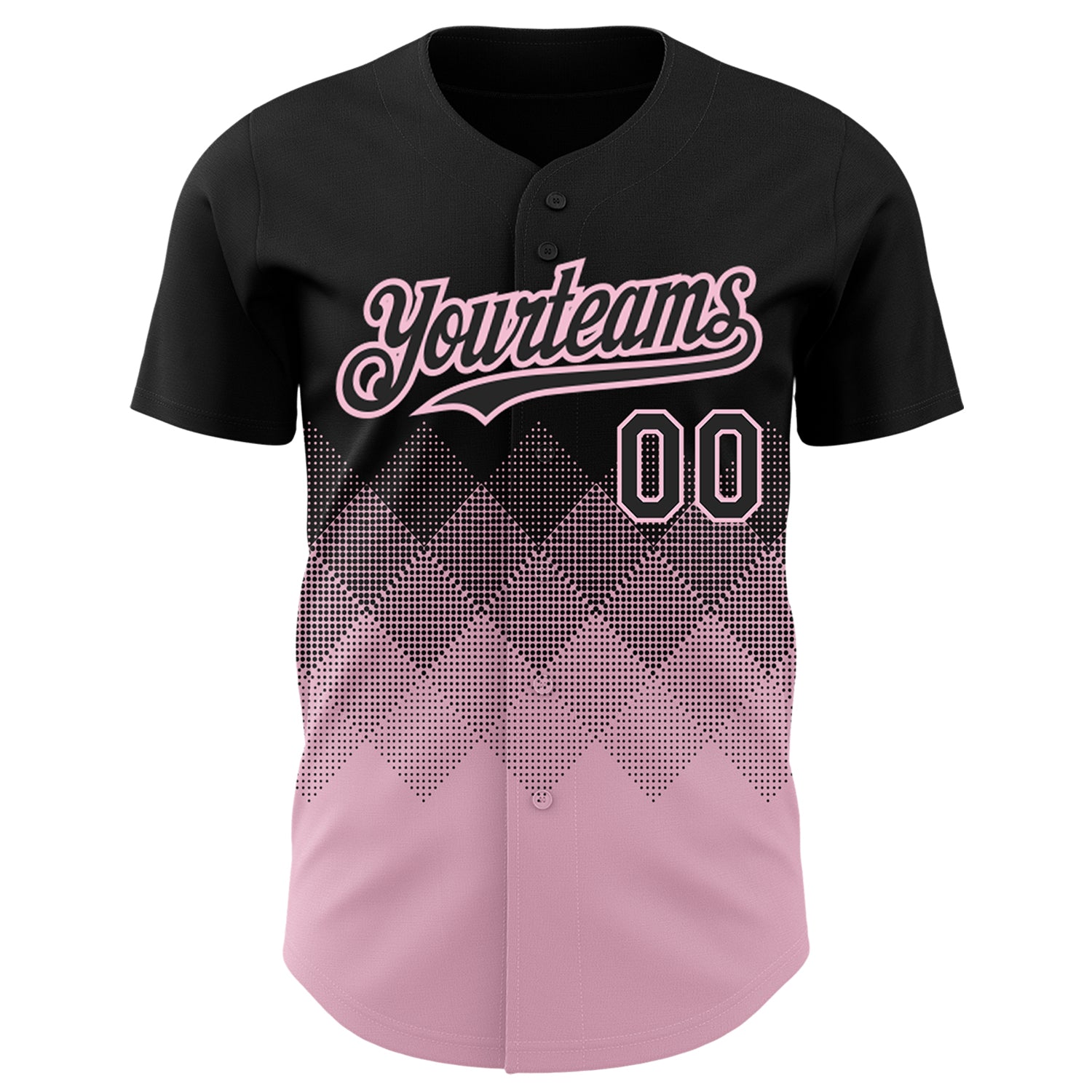 Personalized Black Light Pink 3D Gradient Square Shapes Baseball Jersey Personalized 3D Gradient Black and Light Pink Square Shapes Baseball Jersey Personalized Black Light Pink 3D Gradient Square - Image 2
