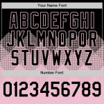 Personalized 3D Gradient Square Pattern Black Light Pink Baseball Jersey Custom Name & Number Personalized Black Light Pink
