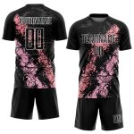 Personalized Soccer Uniform Jersey - Black Light Pink Medium Pink Dripping Splatter Art Design Personalized Black Light Pink-Medium