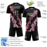 Custom Sublimation Soccer Uniform Jersey with Personalized Name and Number - Black Light Pink-Medium Pink Dripping Splatter Art