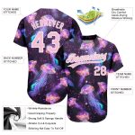 Personalized 3D Jellyfish Baseball Jersey - Black Light Pink and White Ocean Design Personalized Black Light Pink-White 3D
