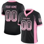 Personalized Black Light Pink White Mesh Drift Football Jersey for Stylish Fans Personalized Black Light Pink-White Mesh