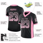 Personalized Black Light Pink White Mesh Drift Football Jersey for Stylish Fans Personalized Black Light Pink-White Mesh