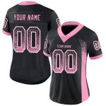Personalized Black Light Pink White Mesh Drift Football Jersey for Stylish Fans Personalized Black Light Pink-White Mesh