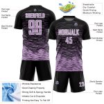 Personalized Sublimation Soccer Jersey - Black Light Purple White Line Uniform Personalized Black Light Purple-White Line