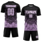 Personalized Sublimation Soccer Jersey - Black Light Purple White Line Uniform Personalized Black Light Purple-White Line