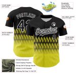 Customizable 3D Lines Black Yellow White Baseball Jersey for Men and Women Personalized Black Light Yellow-White 3D Lines