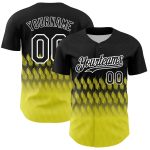 Customizable 3D Lines Black Yellow White Baseball Jersey for Men and Women Personalized Black Light Yellow-White 3D Lines
