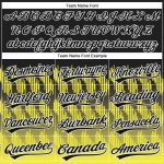 Personalized Unisex Softball Jersey Black Light Yellow-White 3D Lines Two-Button Design Personalized Black Light Yellow-White