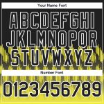 Custom Name and Number Personalized Unisex Softball Jersey 3D Pattern Lines Black Yellow White Personalized Black Light Yellow-White